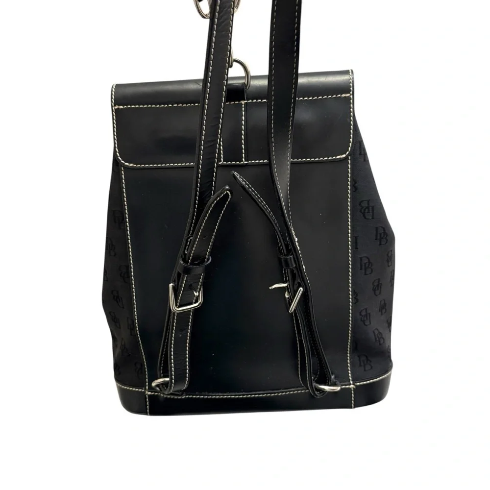 Dooney & bourke canvas and leather vintage black backpack